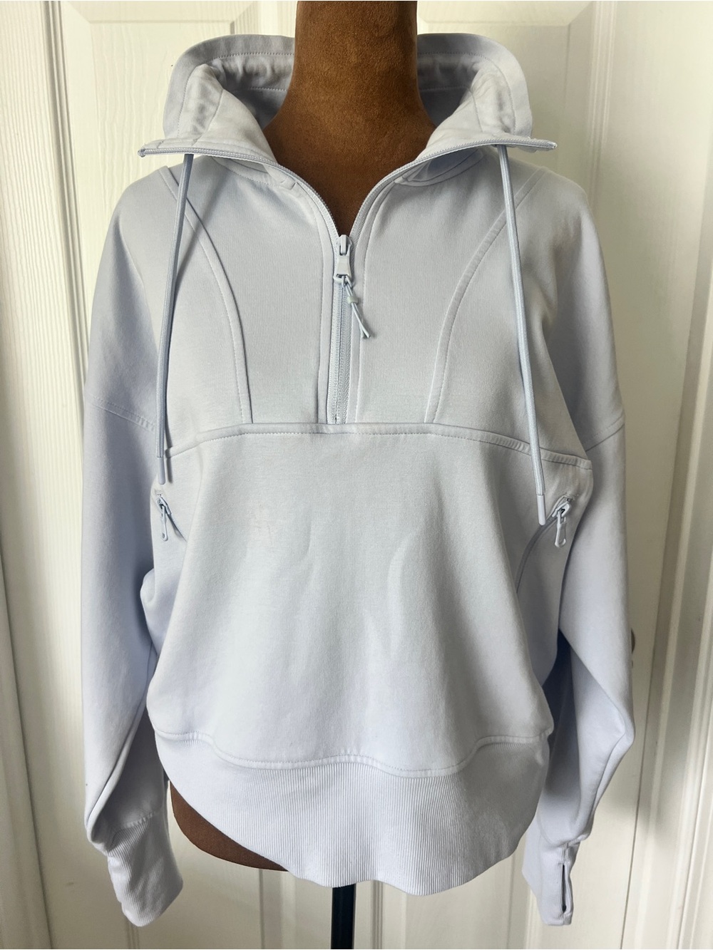 Old Navy Pale Blue Half-Zip Cowl Sweatshirt
